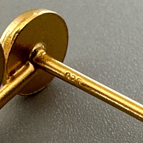 14k Vermeil Gold Semi Precious Double Opal Earrings - Picture 12 of 17